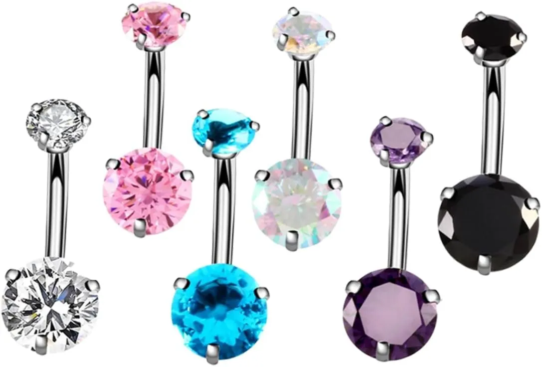Beaupretty Elegant Zircon Navel Rings Belly Button Jewelry Perfect for Special Occasions