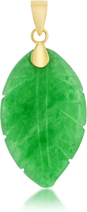 Beaux Bijoux Real jade pendant - jade charms for necklaces - jade charm pendant - the jade pendant - jade pendants for women - jade gemstone pendant - Jade stone pendant - jade jewelry - Leaf Pendant