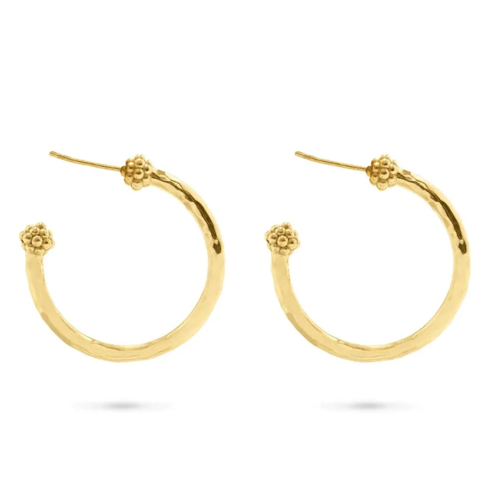 Berry Medium Hoop Earrings - Gold