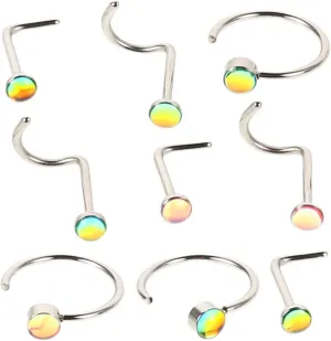 BESPORTBLE 1 Set Cute Nose Ring Gradient Oil Drop Helix Piercing Jewelry and Unique Design with Comfortable for Long Term Wear Easy to Install
