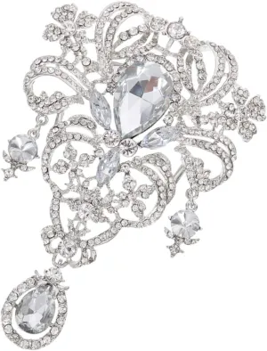 BESPORTBLE Rhinestone Decorative Brooch for Women Elegant Crystal Corsage Pins for Clothing Bags and Hats for Weddings Festivals and Special Occasions