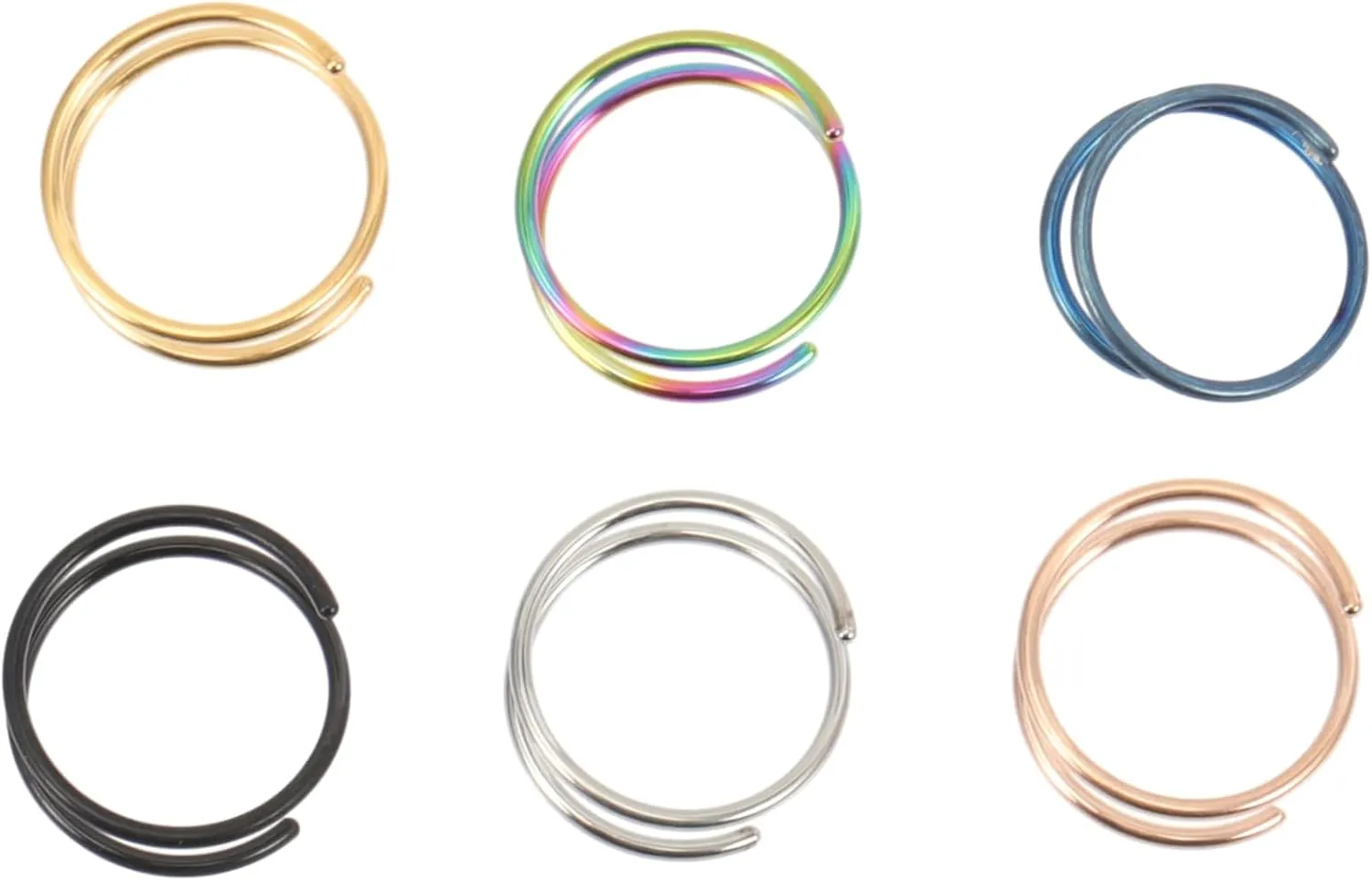 BESPORTBLE Stainless Steel Nose Hoops for Women Spiral Nose Rings Steel Safe Skin Friendly for Daily Wear