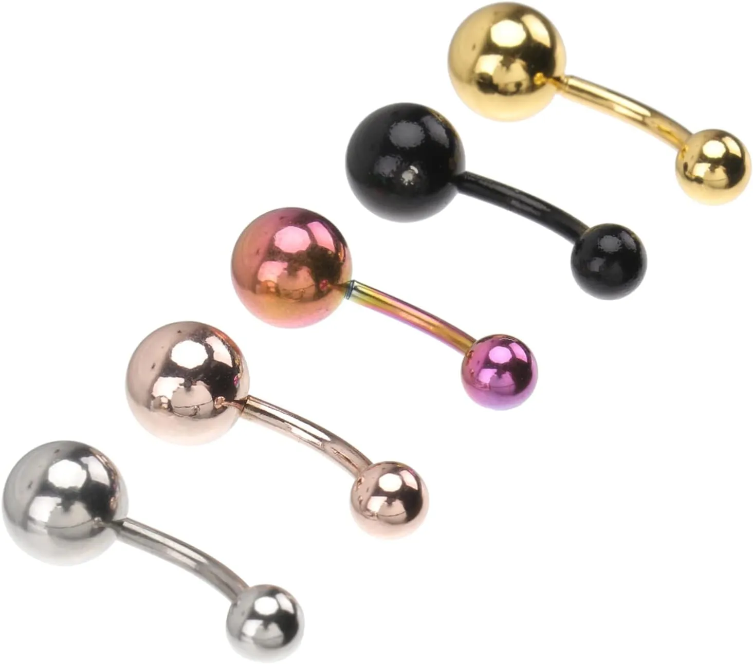 BESPORTBLE Unique Round Ball Belly Button Ring Jewelry Set Fashion Navel Studs Skin-friendly Stainless Steel for Summer