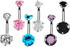 BESPORTBLE Zircon Navel Rings 6pcs Body Piercing Jewelry Fashion Navel Rings Craftsmanship