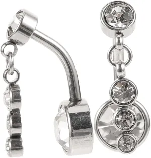 BESTYASH 2 pcs Rhinestone Belly Button Rings for Women Durable Navel Piercing Jewelry Elegant Belly Ring Decor for Parties and Beach Wear Skin Friendly and Lightweight