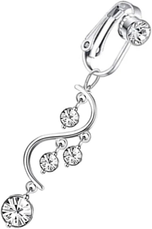 BESTYASH Unique Belly Button Ring Gold Plated Body Jewelry Non Piercing Navel Ring