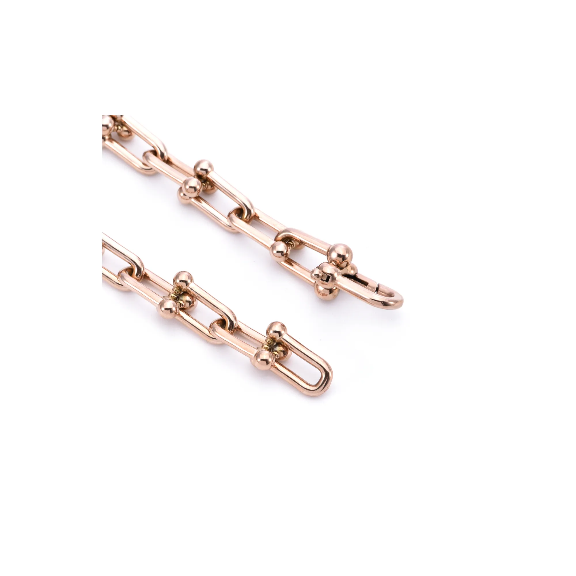 BG525RG B.Tiff Horseshoe Link Rose Gold Chain Bracelet
