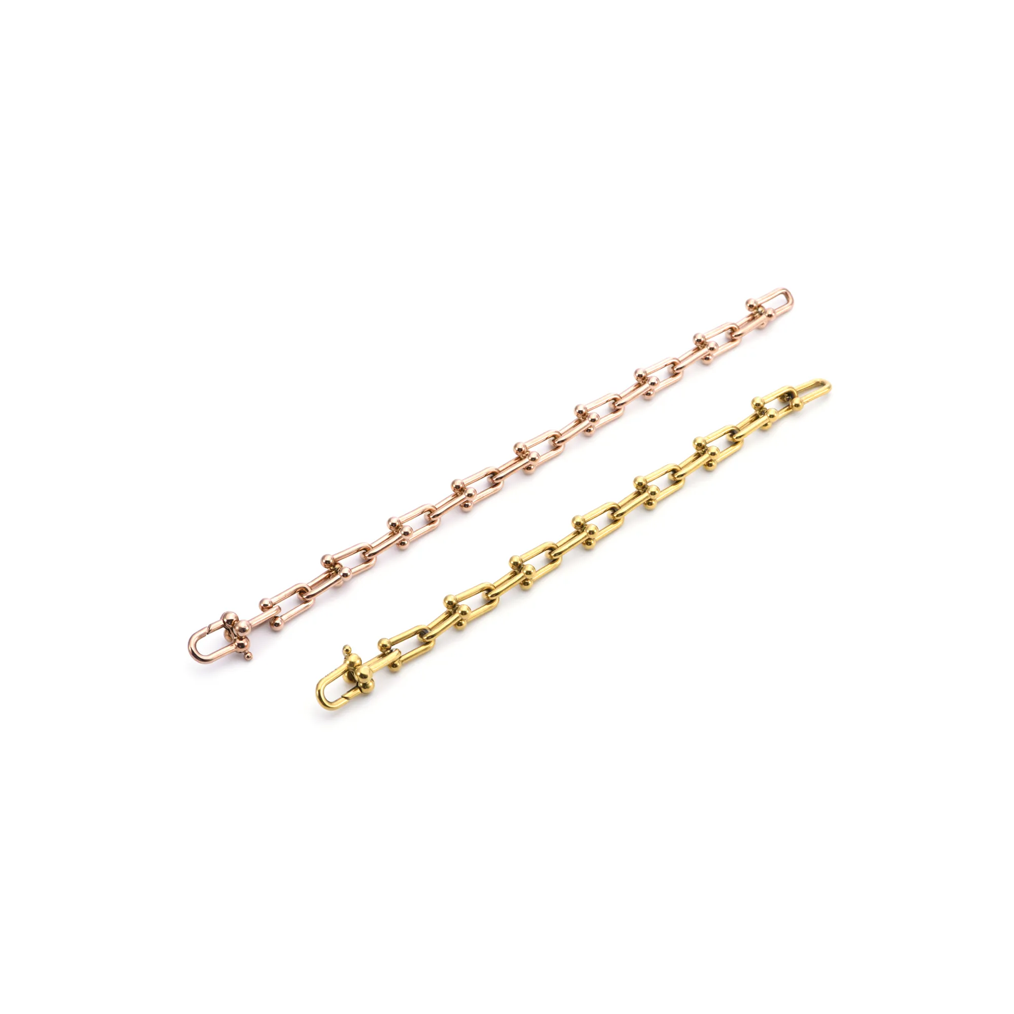 BG525RG B.Tiff Horseshoe Link Rose Gold Chain Bracelet