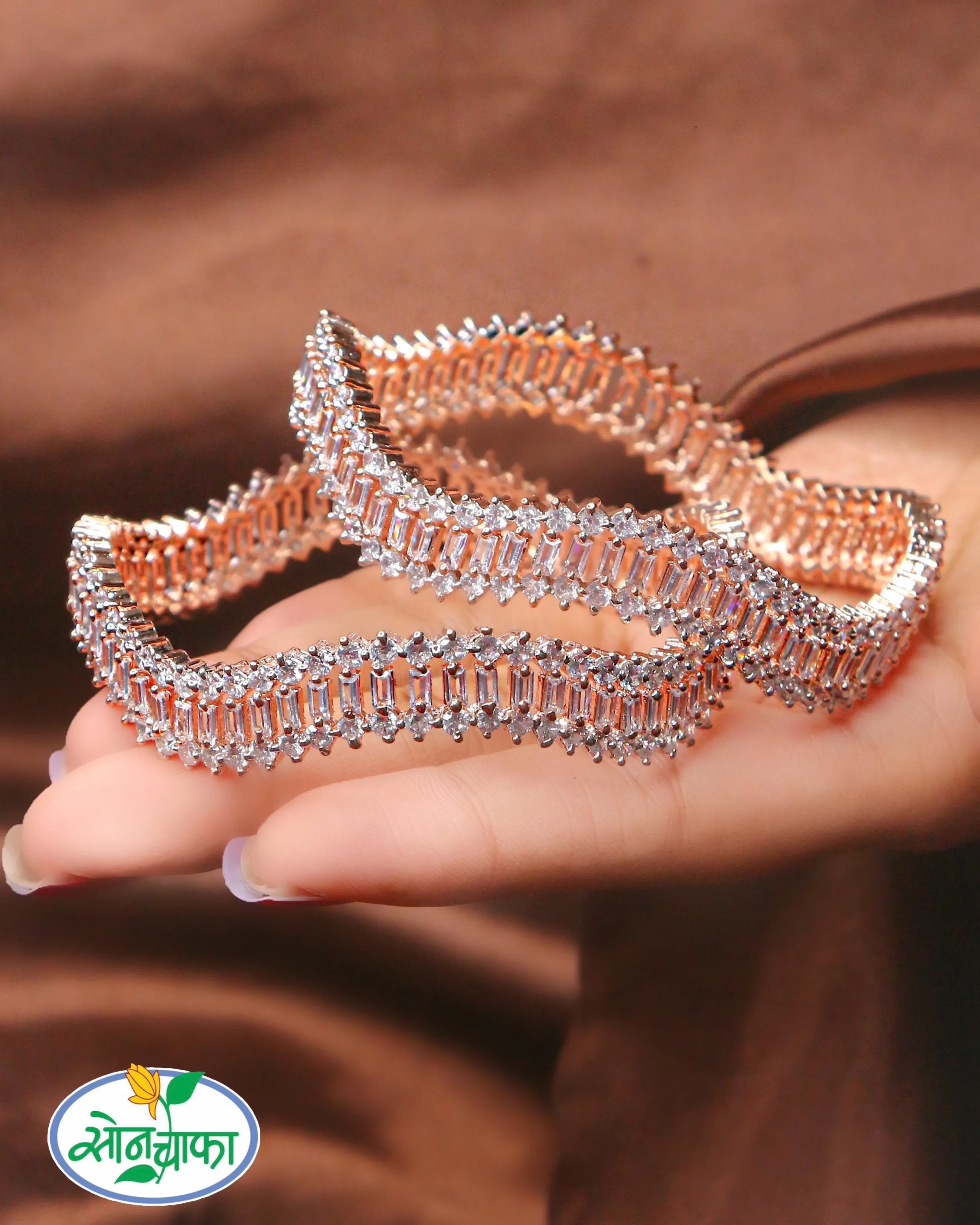 BOLD WAVES DIAMOND BANGLES