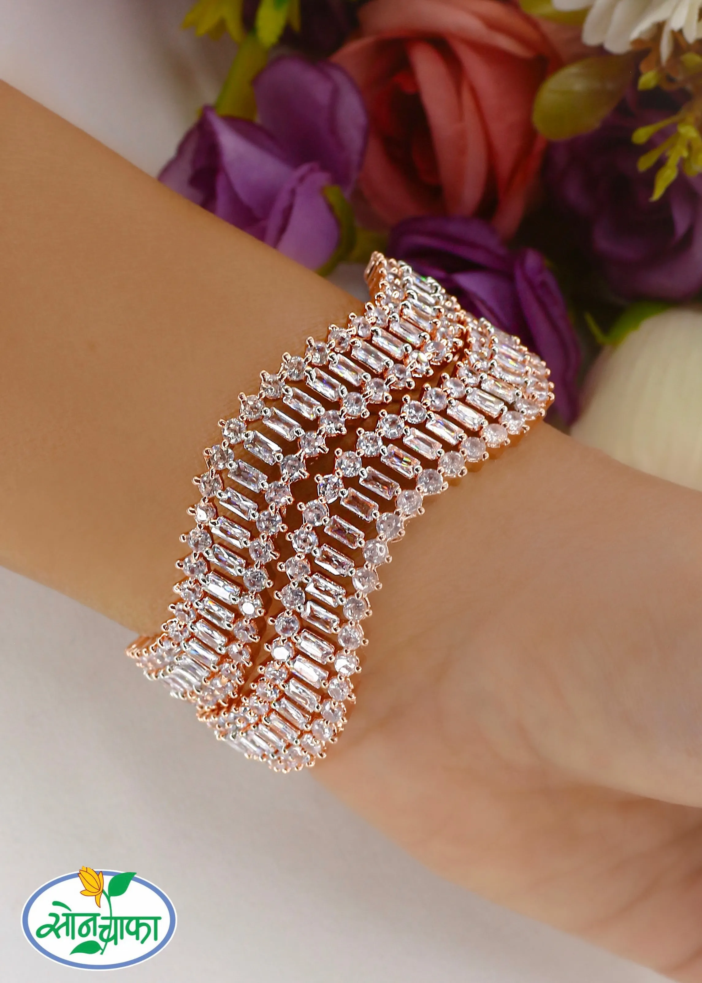 BOLD WAVES DIAMOND BANGLES