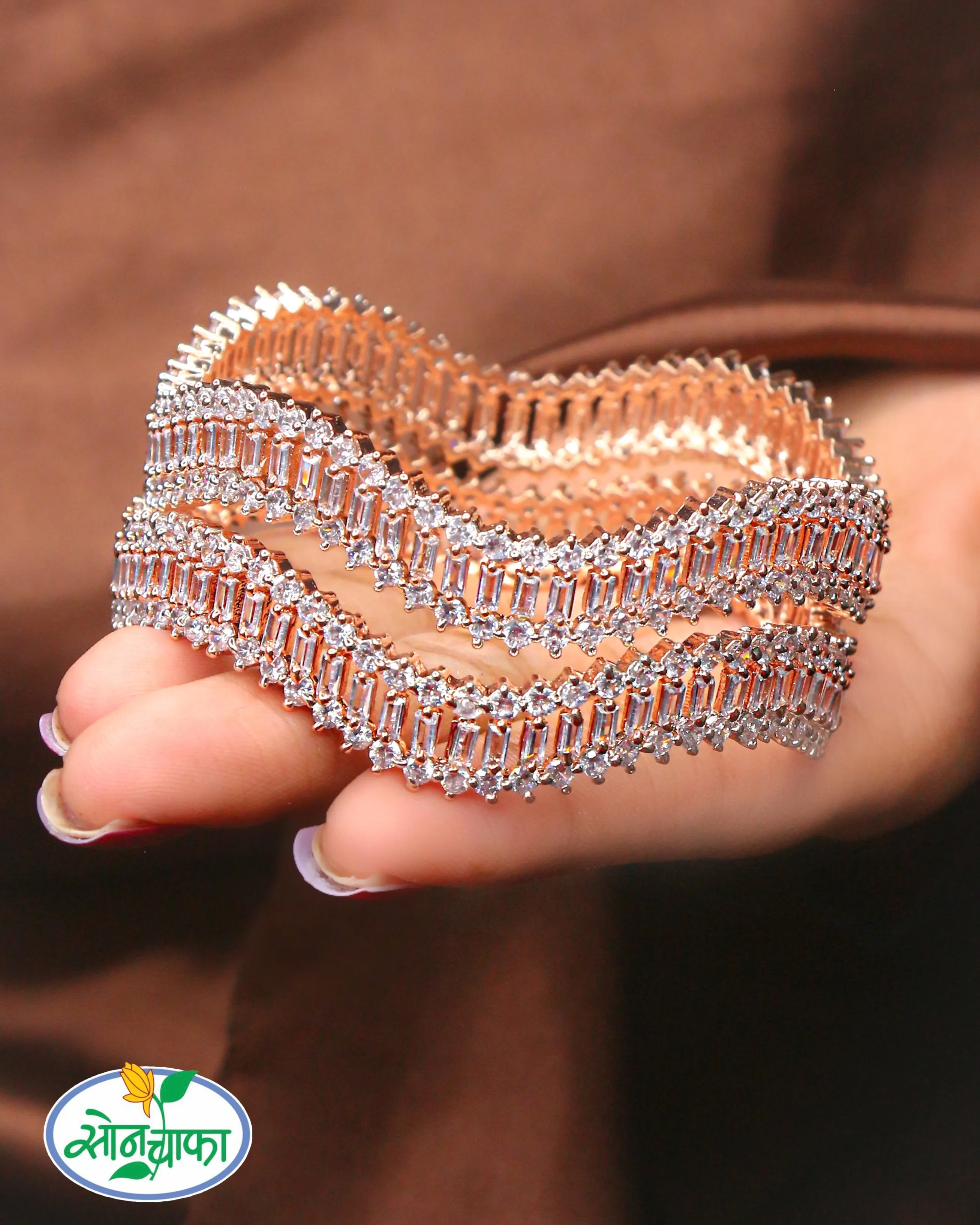 BOLD WAVES DIAMOND BANGLES