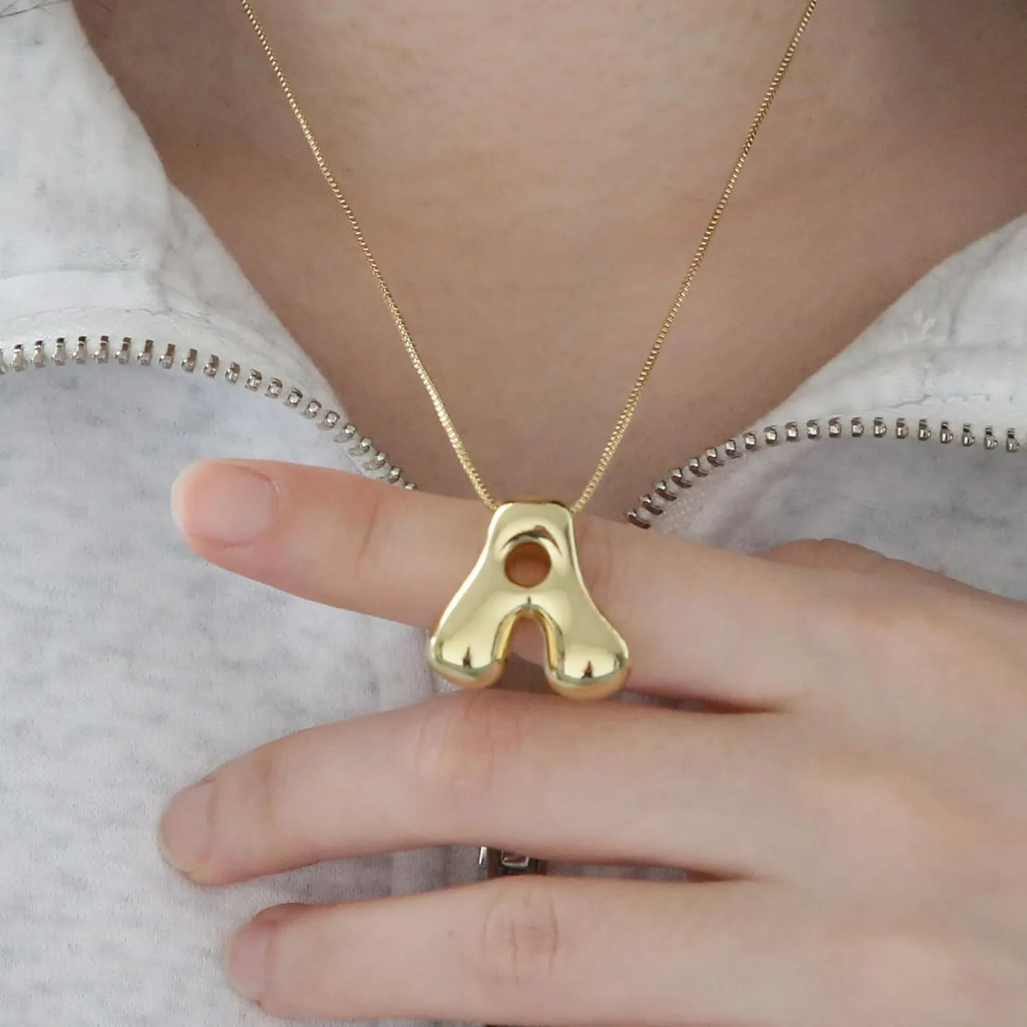 Bubble Letter Necklace For Women, Dainty Balloon Initial Necklaces 14k Gold Plated Chain Pendant Alphabet Necklaces Charm Simple Gift Jewelry