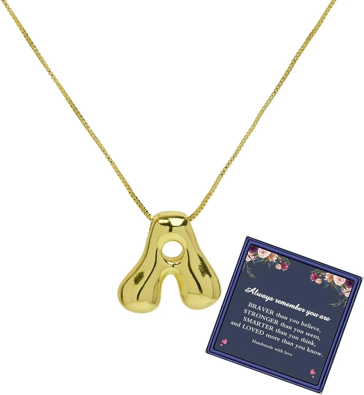 Bubble Letter Necklace For Women, Dainty Balloon Initial Necklaces 14k Gold Plated Chain Pendant Alphabet Necklaces Charm Simple Gift Jewelry
