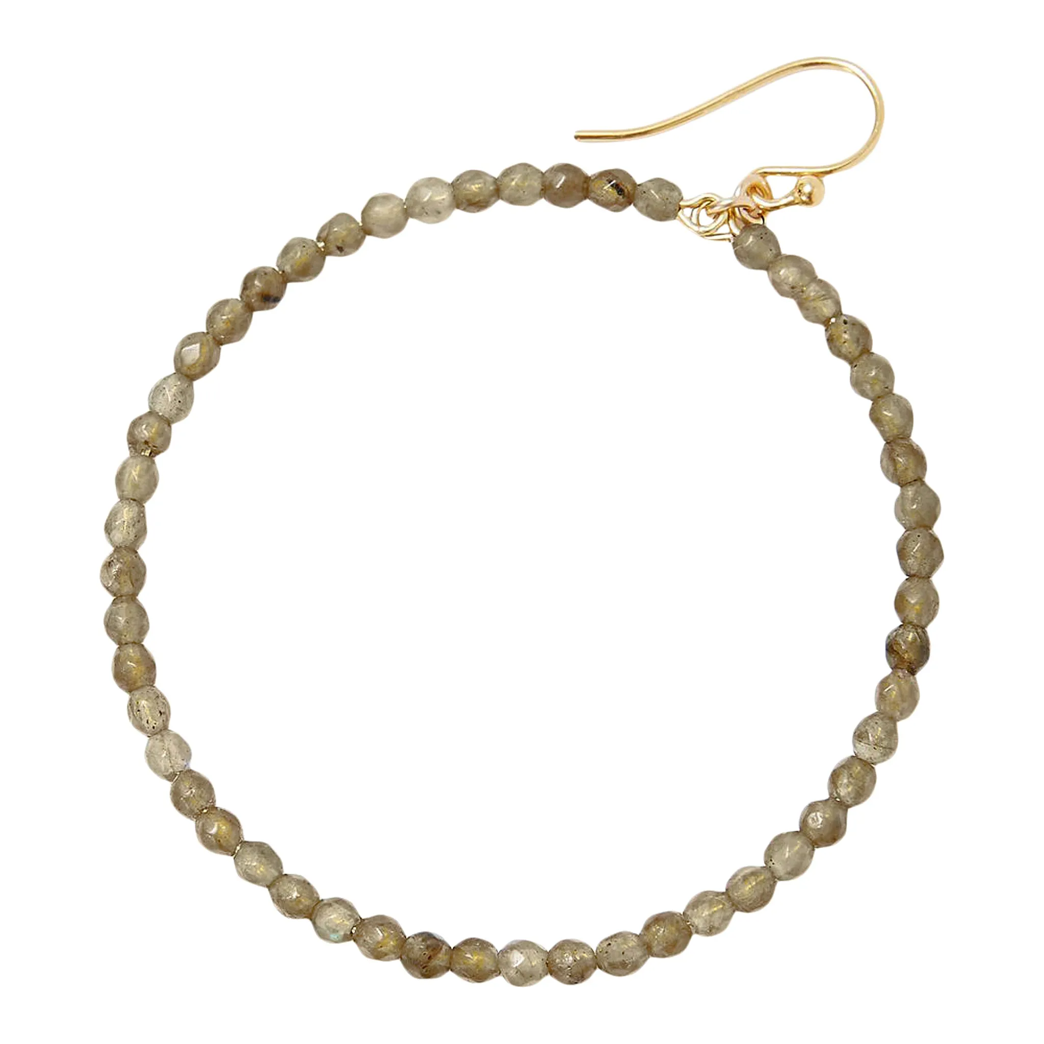 Chan Luu 2 Inch Gold Hoop Earrings in Labradorite