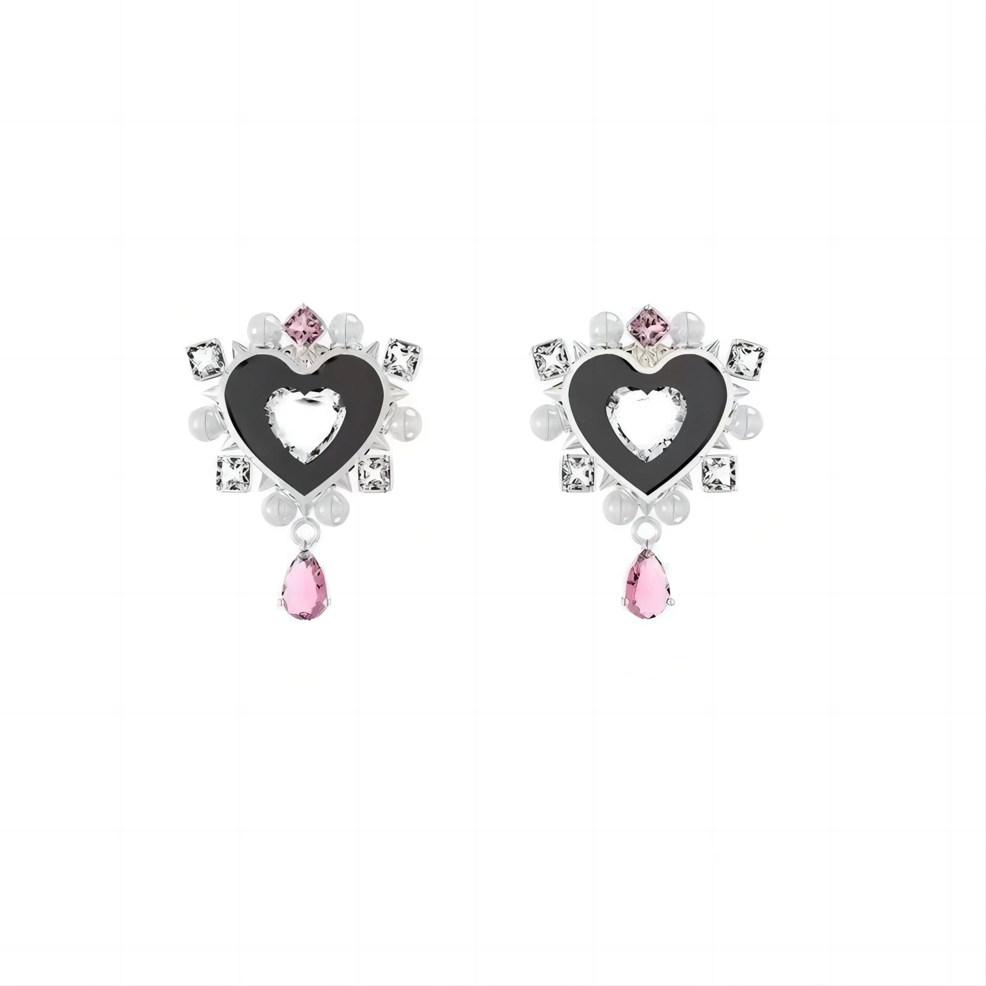 Charming Big Heart Pearl Earrings