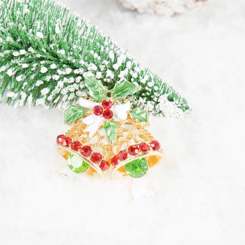 Christmas Brooch Pin - Decorative Rhinestones Brooch Cute Christmas Decoration Brooch Fashion Breastpin Crystal Brooch Pin Christmas Jewelry Gift Brooch for Women Girls Kids