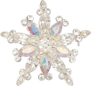 Christmas Snowflake Brooch Pin for Women Girls Rhinestone Crystal Snowflake Brooch Pins Glitter Fashion Christmas Brooches and Pins Christmas Jewelry Winter Holiday Gifts