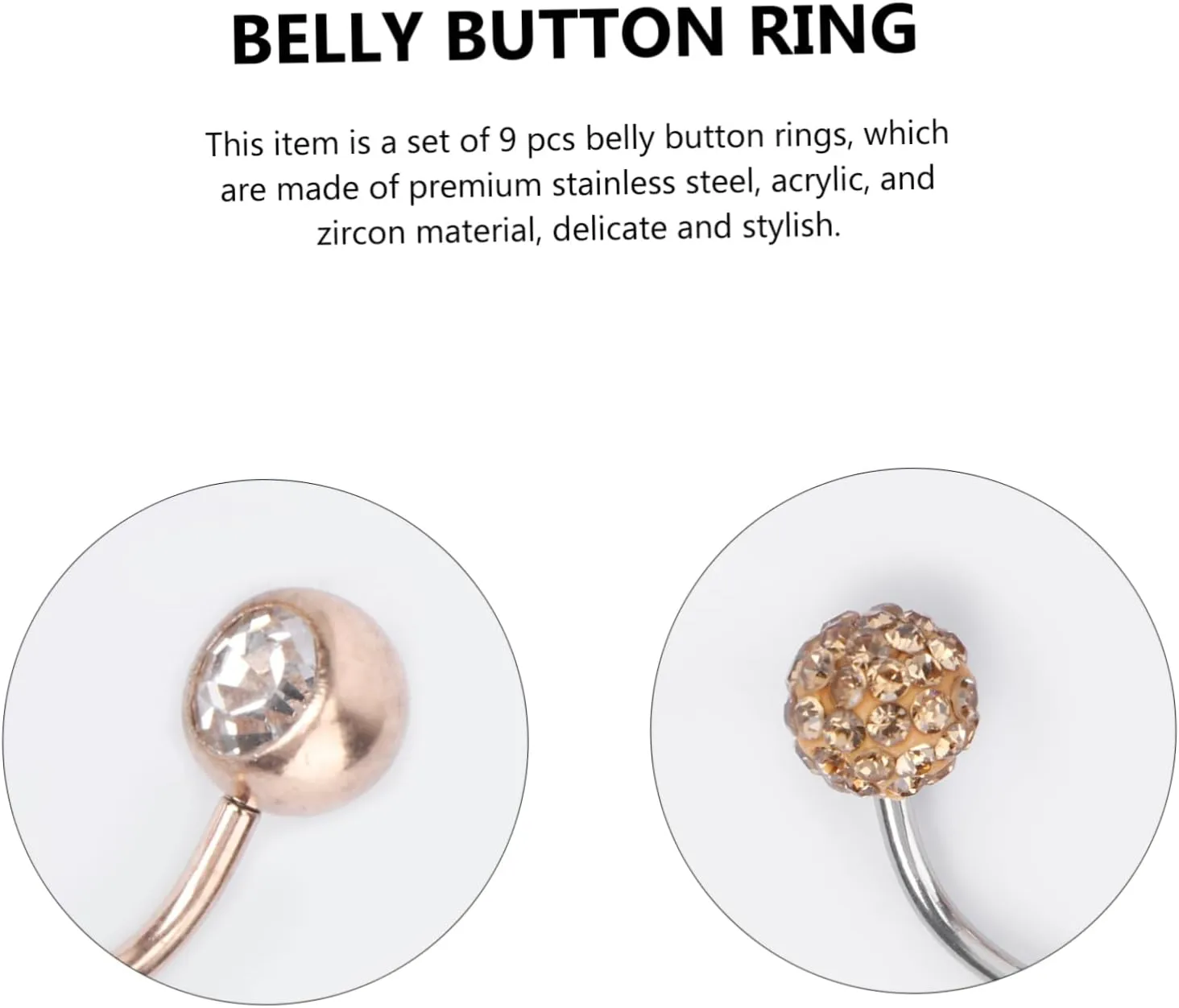 CLISPEED Navel Nail Bellybutton Cute Belly Button Hoop Belly Button Metal Navel Rings Belly Decoration Belly