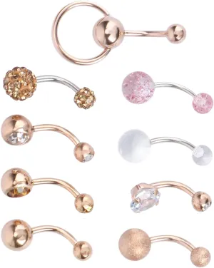 CLISPEED Navel Nail Bellybutton Cute Belly Button Hoop Belly Button Metal Navel Rings Belly Decoration Belly