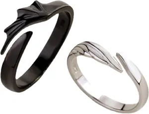 Couple Matching Rings For Man Woman Custom Adjustable Sun Moon Ring Set Devil Dragon Open Promise