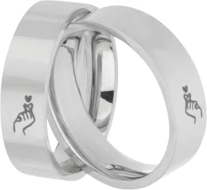 Couples Matching Heart Promise Rings Fashion Stainless Steel Finger Jewelry for Engagement Party