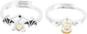 Couples Ring Set Angel Silver Promises Ring for Couples Perfect Present for Friends Lovers