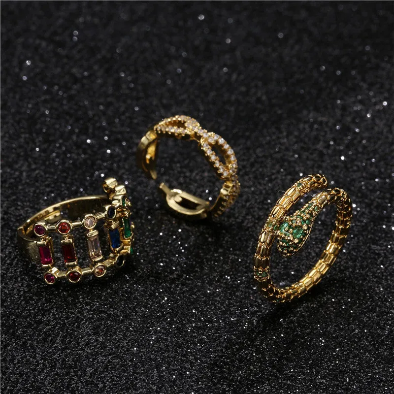 Cute & Edgy Women Geometric Copper Inlay Rings
