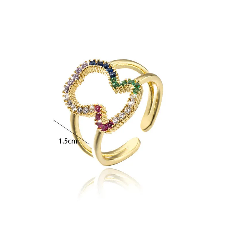 Cute & Edgy Women Geometric Copper Inlay Rings
