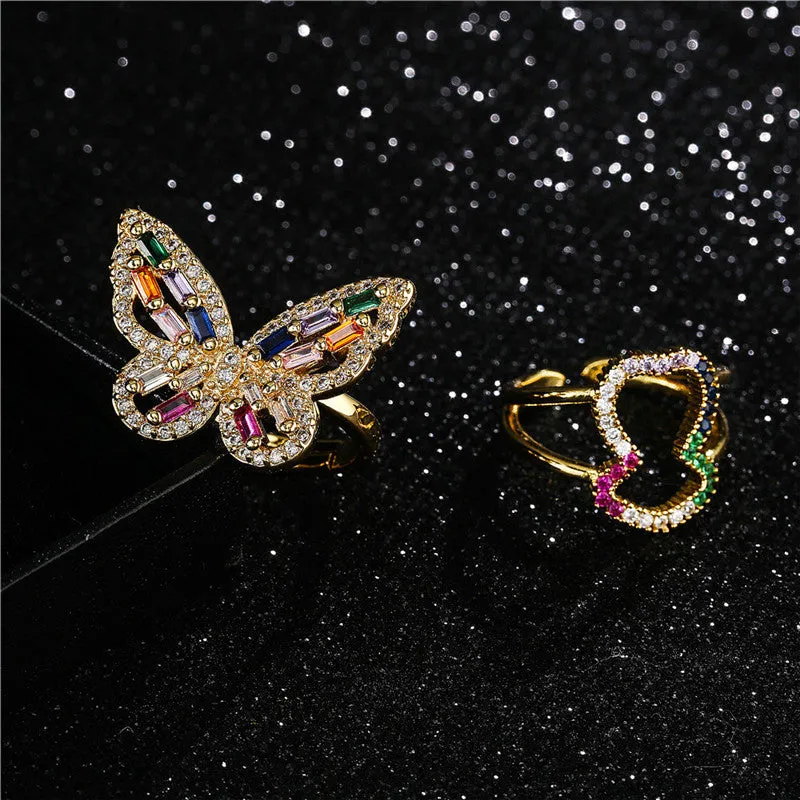 Cute & Edgy Women Geometric Copper Inlay Rings