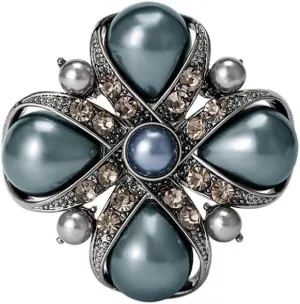Dainty Pearl Rhinestone Brooch Lapel Pins for Women Her Fashion Vintage Crystal Cross Flower Brooches Pin for Dress Accessories Jewelry Boutonniere Corsage Wedding Party Birthday Gift