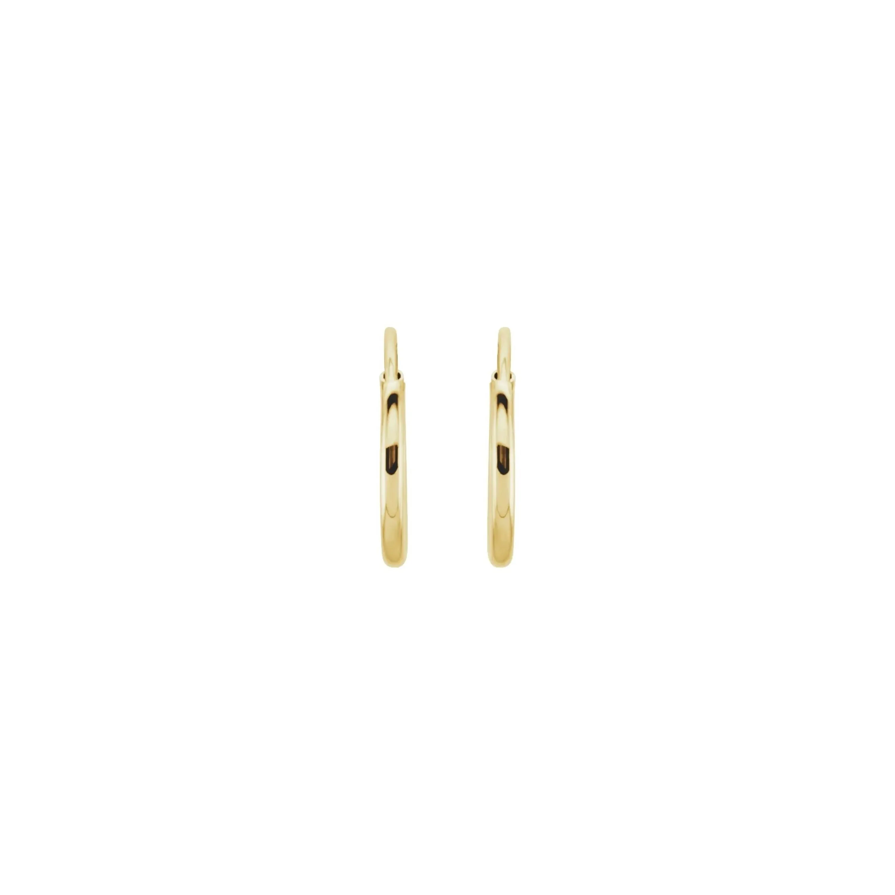 Delicate 10mm 14k gold hoops