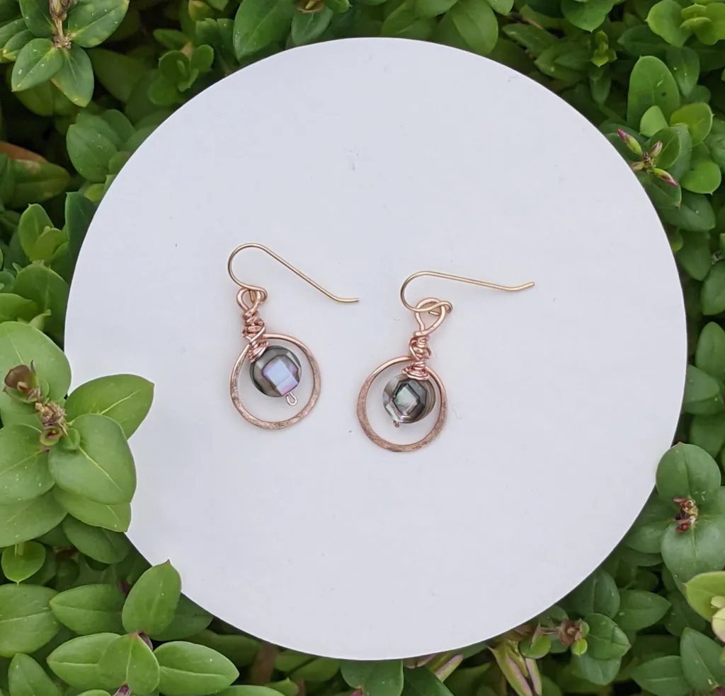Delicate Abalone Hoop Earrings