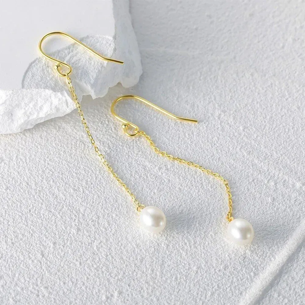 Delicate Pearl Drop Earrings