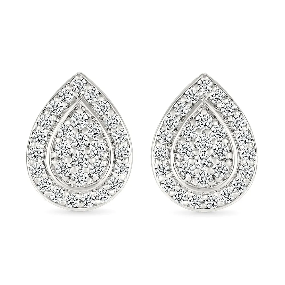Diamond Tear drop  Shaped Studs