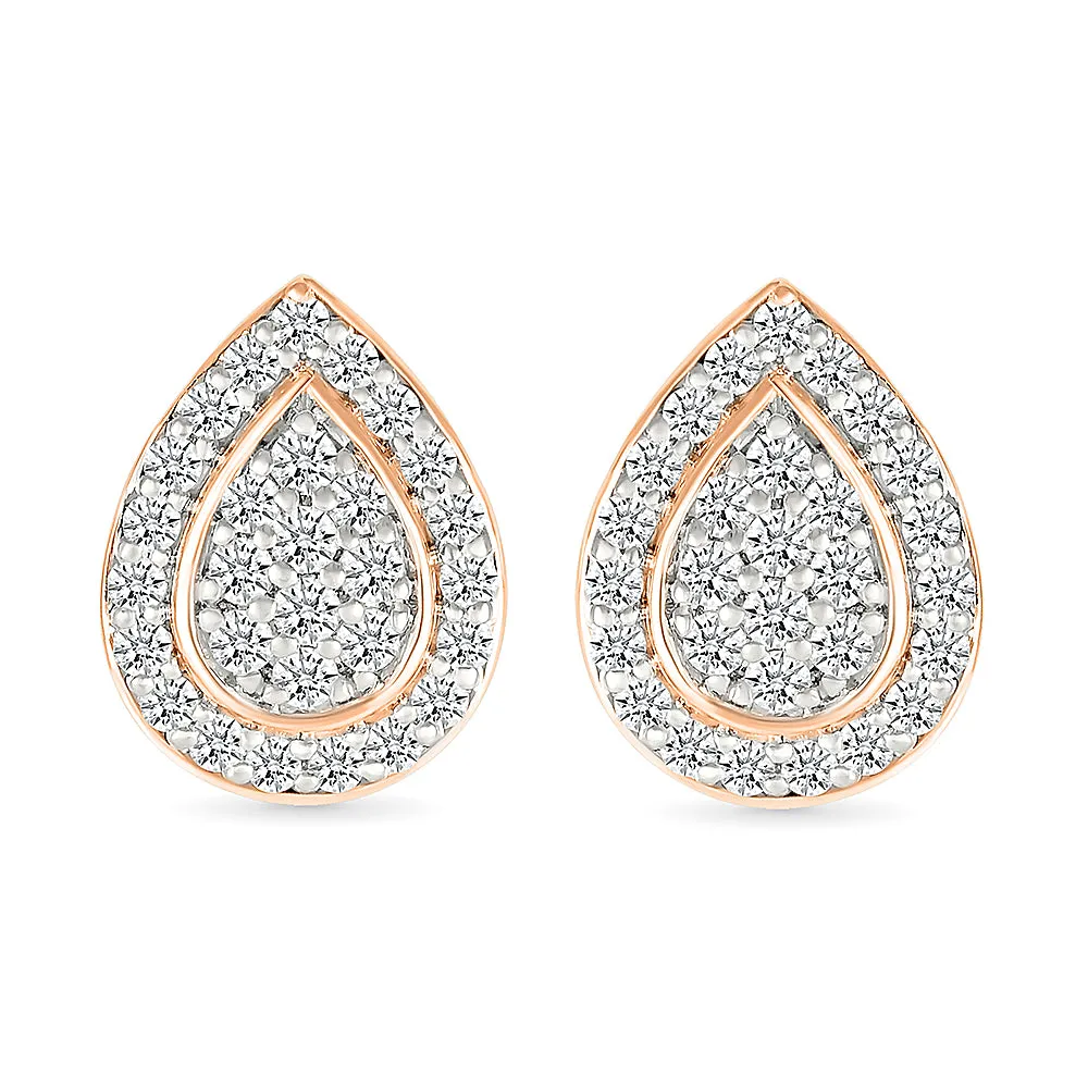 Diamond Tear drop  Shaped Studs