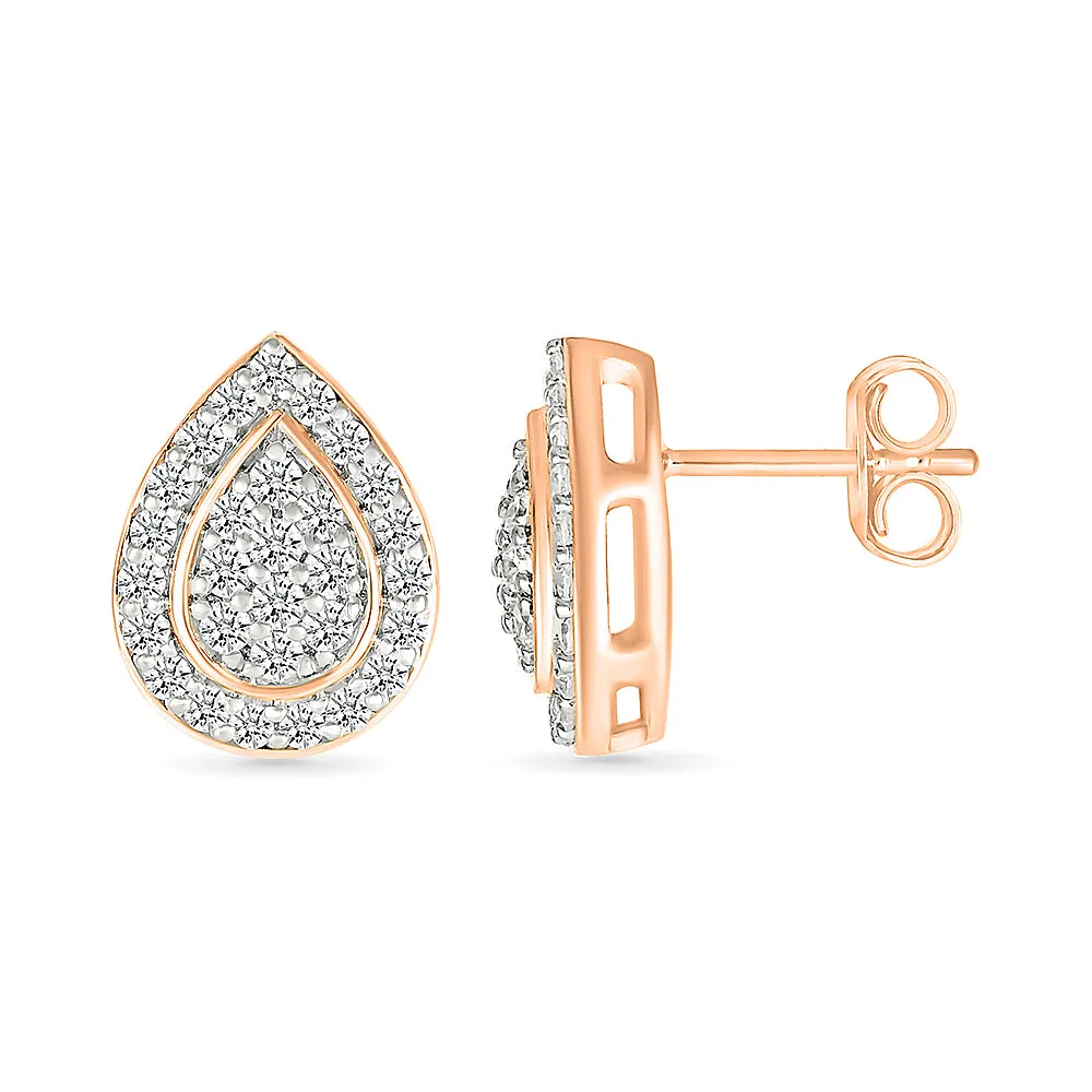 Diamond Tear drop  Shaped Studs