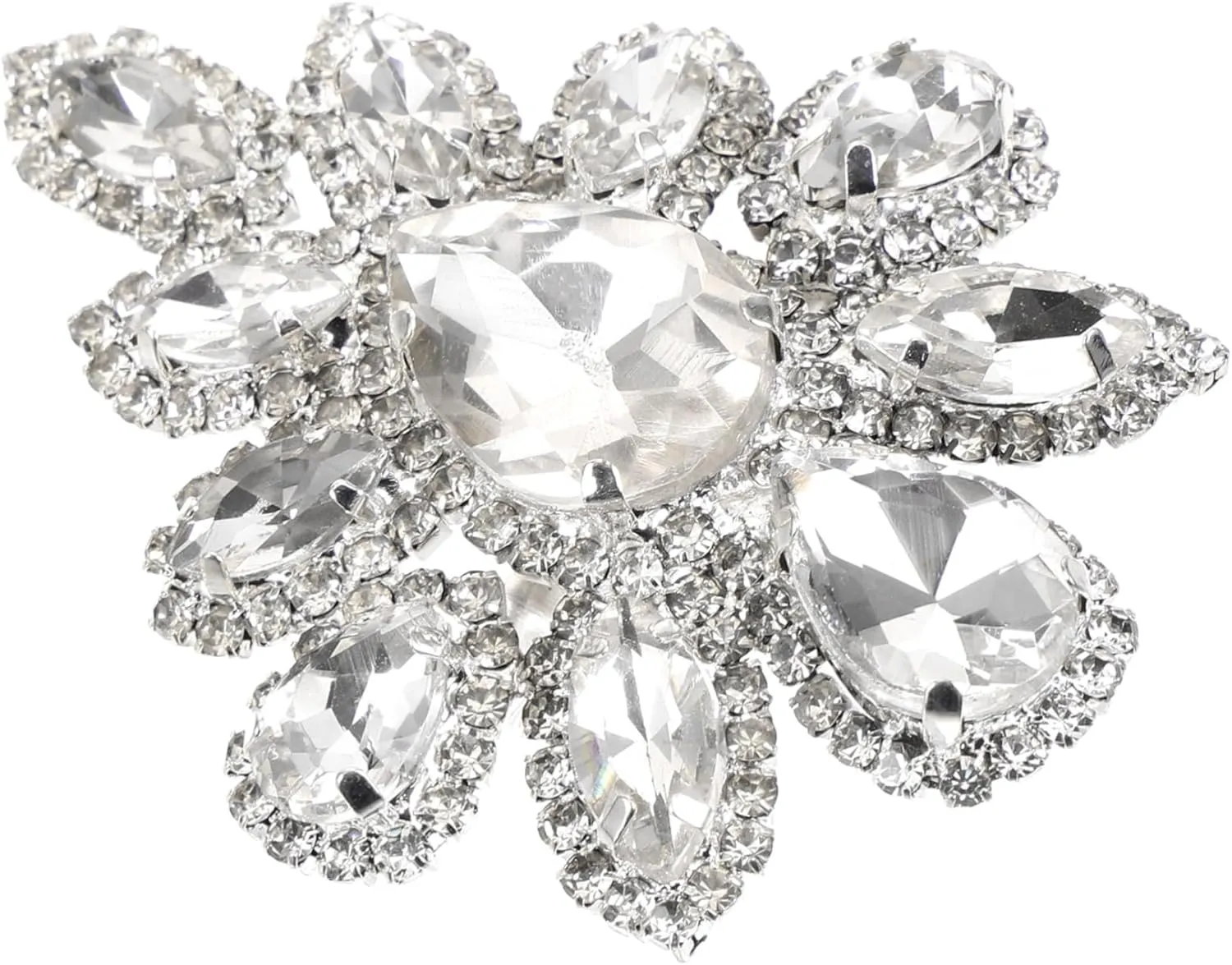 Diy Rhinestone Corsage Brooch Women's Fashion Brooch Metal Clip-on Pin Wedding Decor
