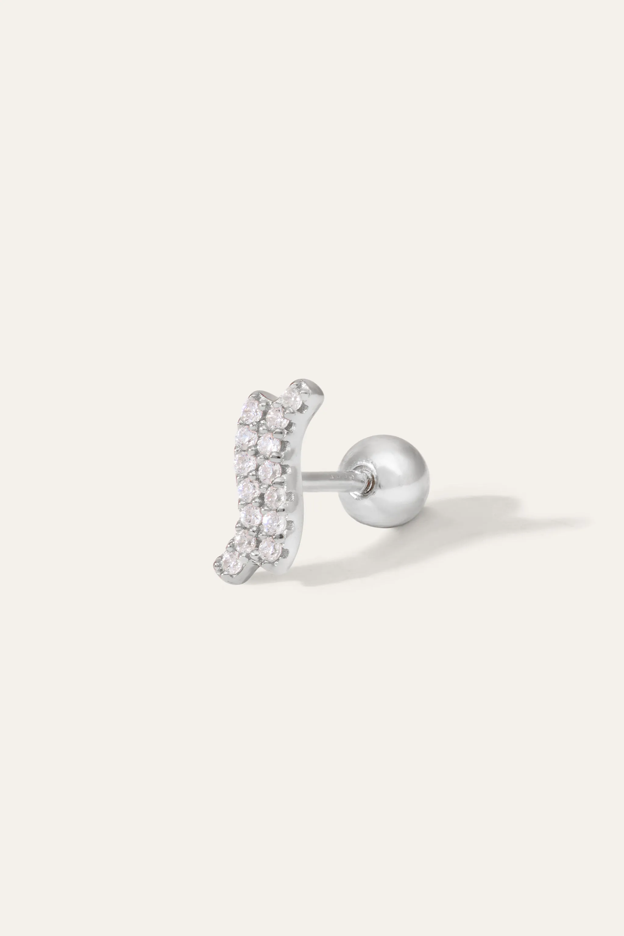Double Kyma Silver Stud Earring (ball screw)