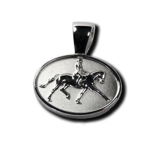 Dressage Horse and Rider Pendant Necklace
