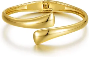 Elegance 11 designs Gold/Silver Chunky Bangle Bracelets For Women Trendy Hinged Cuff Open Wide Gold Twisted Bangle Minimalist Statement Jewelry Gift
