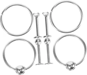 Elegant Nose Ring Set Stainless Steel Nose Studs for Women Piercing Jewelry Ring Packs Round Shape