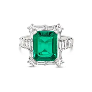 Emerald & Diamonds "Gianna" Ring