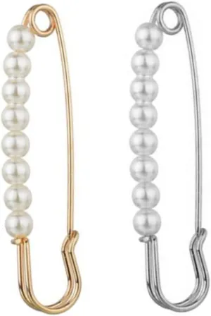 EXCEART 2pcs Lapel Fashionable Alloy Brooch for Costumes and Outfits Gold Silver Accessories for Parties Anniversaries and Special Occasions
