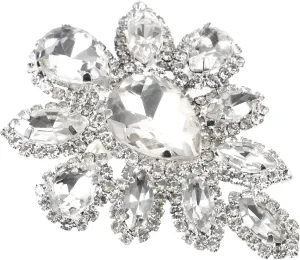 Fashion Brooch Rhinestone Corsage Lapel Pin for Women Wedding Boutonniere