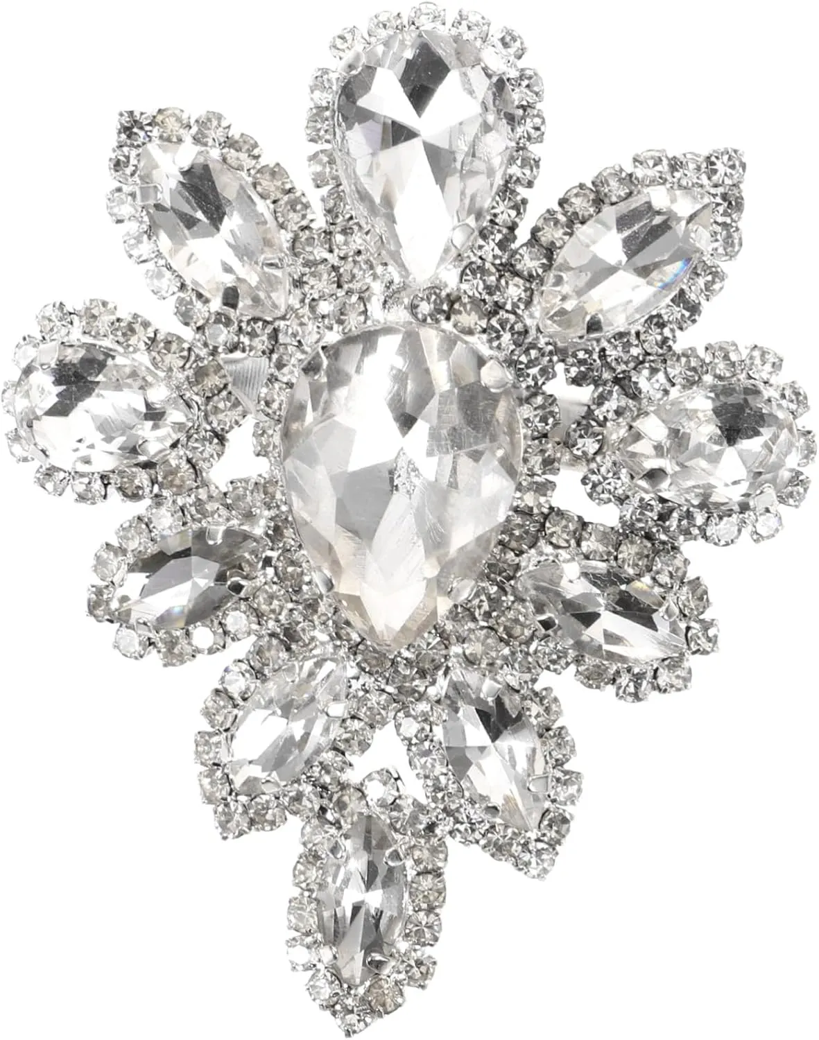 Fashionable Rhinestone Brooch Elegant Flower Brooch Pin for Women for Bags Hats and Material