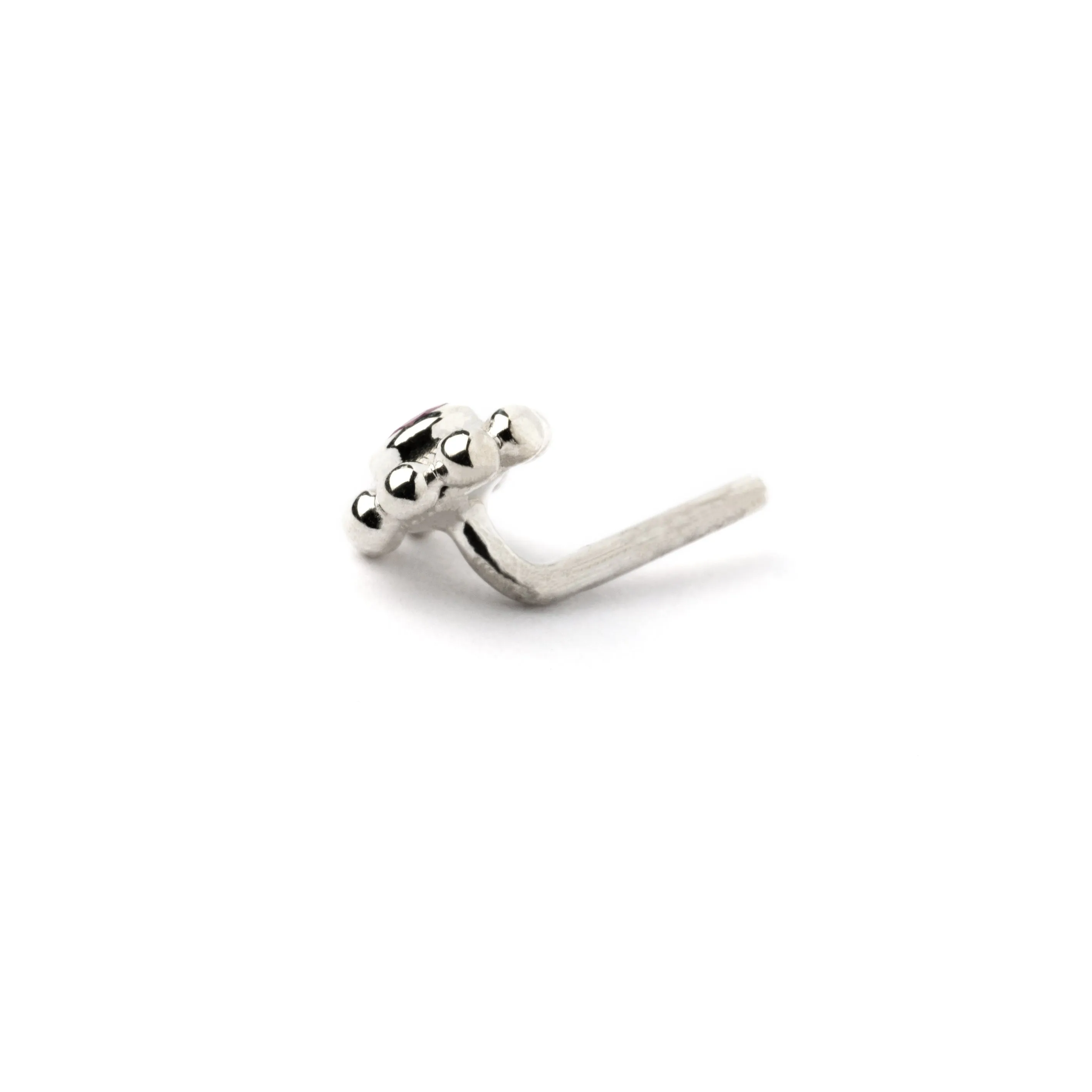Flower Nose Stud with Ruby