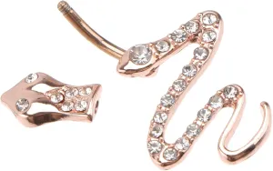 FRCOLOR 1Pc Stylish Snake Shaped Navel Ring for Women Elegant Belly Button Jewelry with Finish for Parties and Daily Wear Comfortable Design