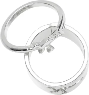FRCOLOR 2Pcs Dinosaur Couple Ring Jewelry Matching Open Band Rings for Engagement and Wedding Stylish Plated Fashion Accessory for Couples