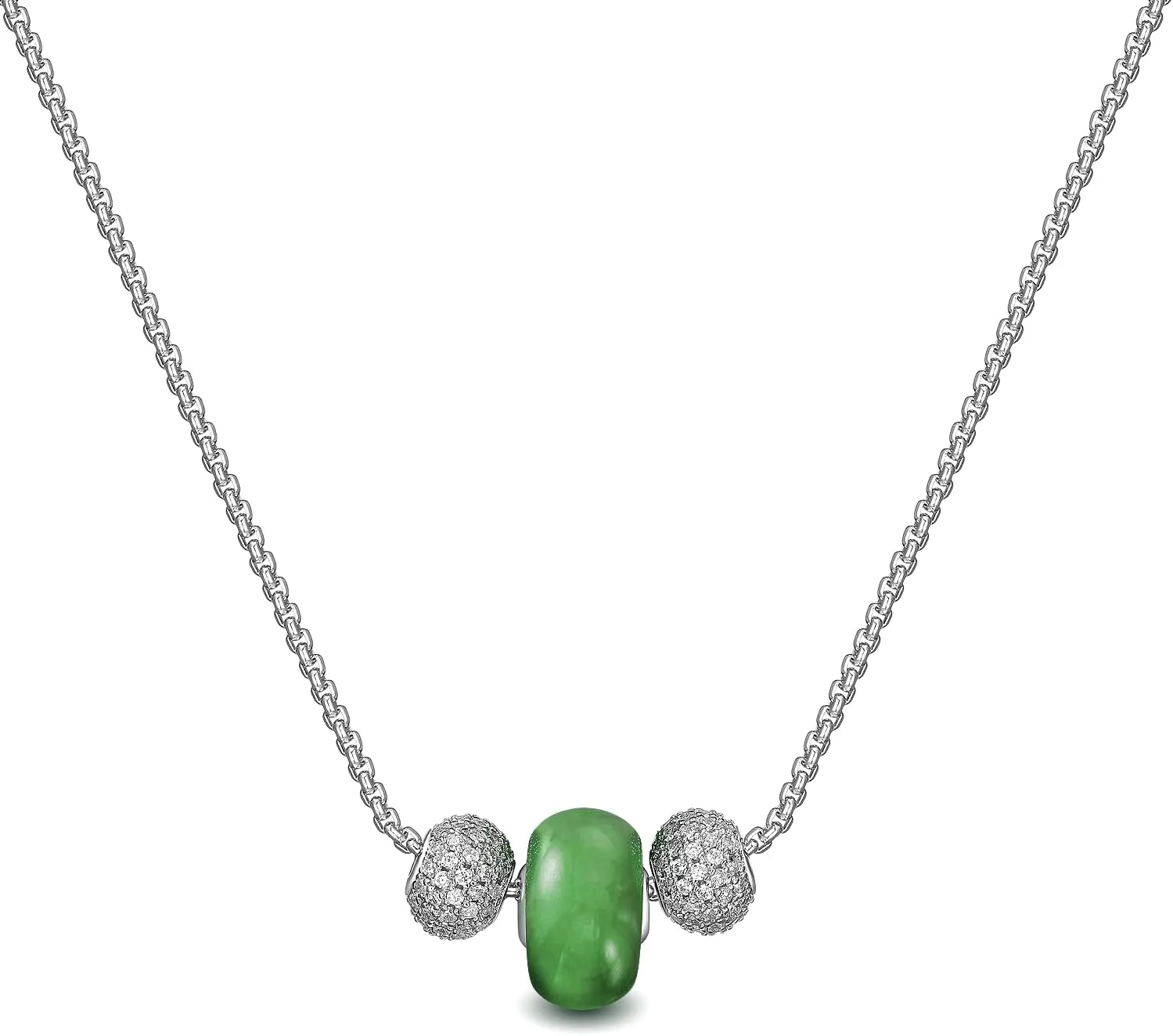 Genuine Jade Prayer Wheel or Beaded Necklace, Green Jade Pendant Necklace for Women, Women Genuine Jade Necklace, Gemstone Amulet Protection Necklace for Good Luck