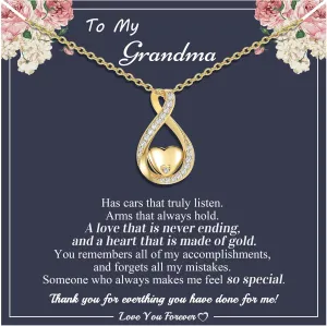 Gifts for Mom Daughter Heart Necklace I Love You Gifts for Wife Girlfriend Gold Infinity Necklace Birthday Gift Ideas Anniversary Valentines Mothers Day Christmas Gift Jewelry